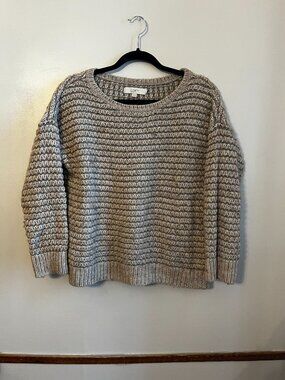 Cream and Shimmery Striped Sweater | Ann Taylor Loft